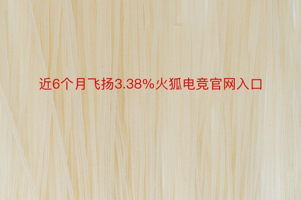 近6个月飞扬3.38%火狐电竞官网入口